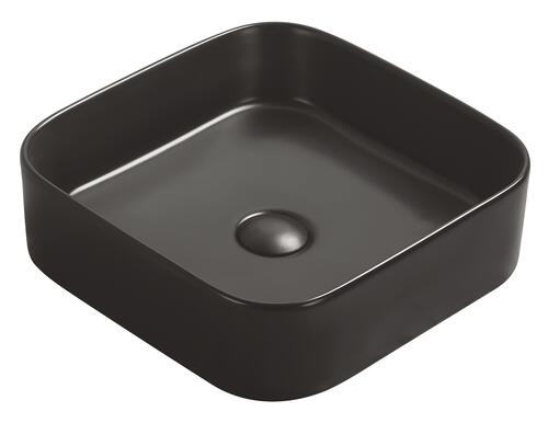 Vasque rectangle à poser LYS en céramique 37 x 37 x 11 cm - noir mat